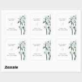 Vielen Dank für Ihre Bestellung Bamboo Quadratischer Aufkleber (Blatt)