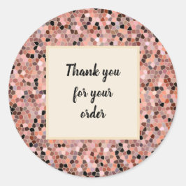 Vielen Dank für Ihre Bestellung Beruflich Pink Mos Runder Aufkleber