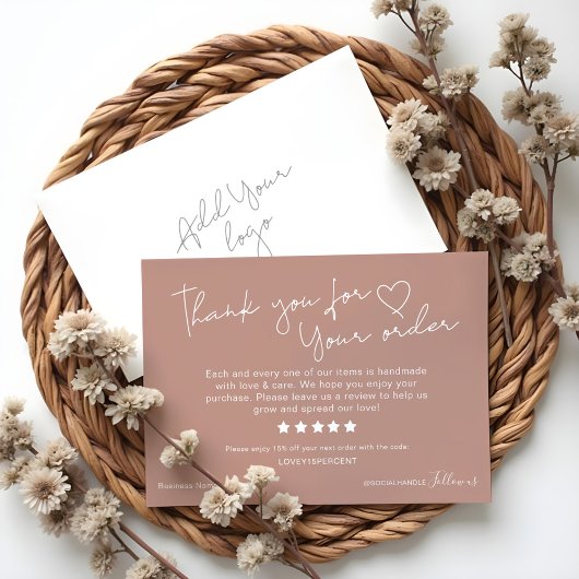 Vielen Dank für Ihre Bestellung Bitte Verlass uns Dankeskarte