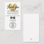 Vielen Dank für Ihre Bestellung Black and Gold Hea Visitenkarte (Vorne/Hinten)