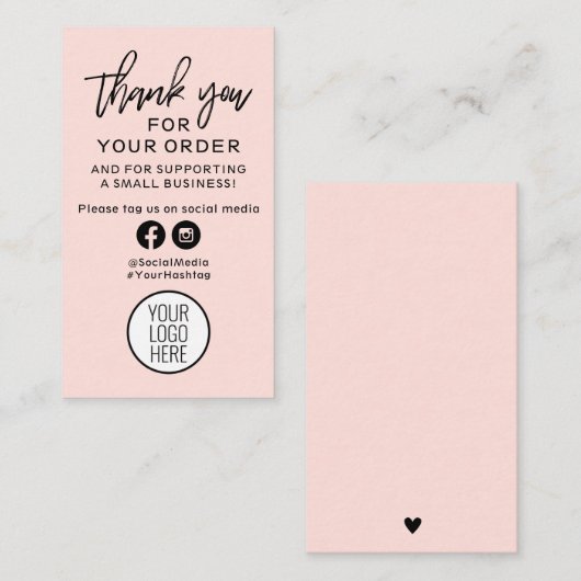 Vielen Dank für Ihre Bestellung Black and Peach Pi Visitenkarte (Vorne/Hinten)