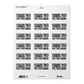 Vielen Dank für Ihre Bestellung Black Small Busine Adressaufkleber (Vorne)