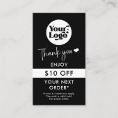 Vielen Dank für Ihre Bestellung Business Logo QR C Rabattkarte (Vorderseite)