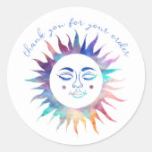 "Vielen Dank für Ihre Bestellung" Colorful Custom Runder Aufkleber (Vorderseite)