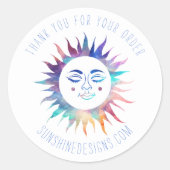 "Vielen Dank für Ihre Bestellung" Colorful Custom Runder Aufkleber (Vorderseite)