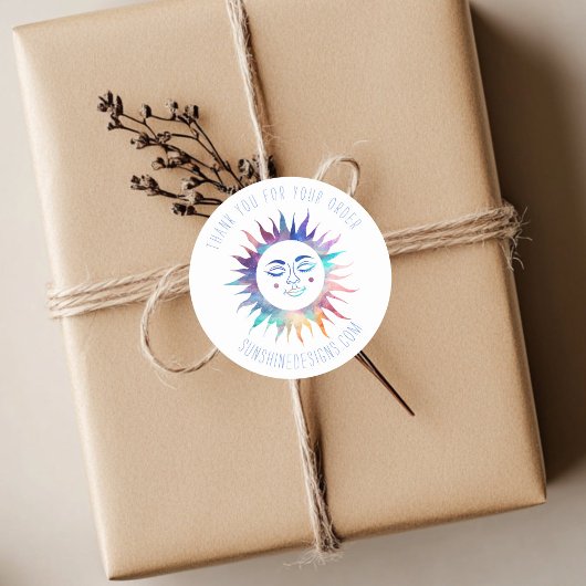 "Vielen Dank für Ihre Bestellung" Colorful Custom Runder Aufkleber