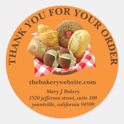 Vielen Dank für Ihre Bestellung Custom Label Runder Aufkleber (Vorderseite)