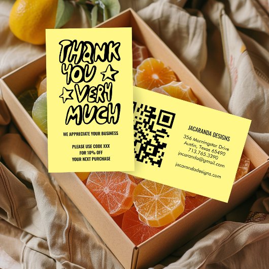 Vielen Dank für Ihre Bestellung DISCOUNT CODE QR C Visitenkarte