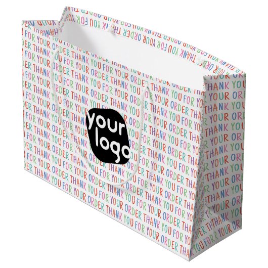 Vielen Dank für Ihre Bestellung farbenfroh einfach Große Geschenktüte (Rückseite Schrägansicht)
