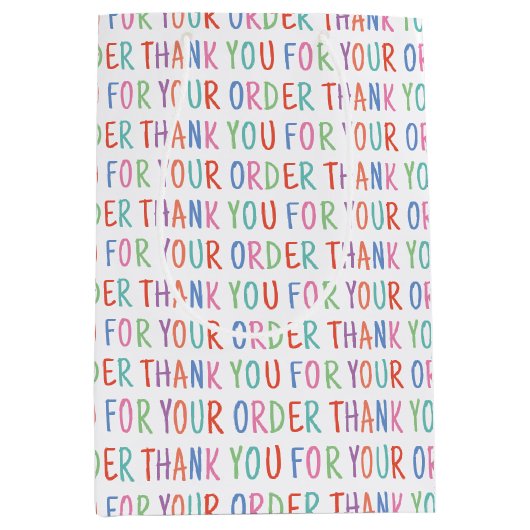 Vielen Dank für Ihre Bestellung farbenfroh einfach Mittlere Geschenktüte (Vorderseite)