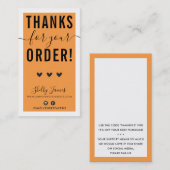 VIELEN DANK FÜR IHRE BESTELLUNG Fett hell orange e Visitenkarte (Vorne/Hinten)