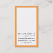 VIELEN DANK FÜR IHRE BESTELLUNG Fett hell orange e Visitenkarte (Rückseite)