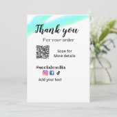 Vielen Dank für Ihre Bestellung fügen q oder Konta Einladung (Stehend Vorderseite)