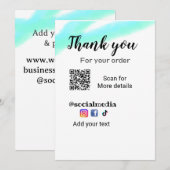 Vielen Dank für Ihre Bestellung fügen q oder Konta Einladung (Vorne/Hinten)