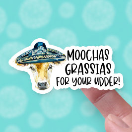 Vielen Dank für Ihre Bestellung Funny Cow Pun Busi Aufkleber