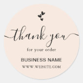 Vielen Dank für Ihre Bestellung Girly Blush Pink Runder Aufkleber (Vorderseite)
