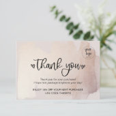 Vielen Dank für Ihre Bestellung Gold Blush einfüge Dankeskarte (Stehend Vorderseite)