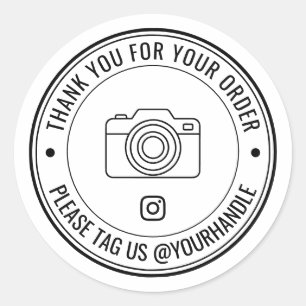Vielen Dank für Ihre Bestellung Instagram Tagging Runder Aufkleber