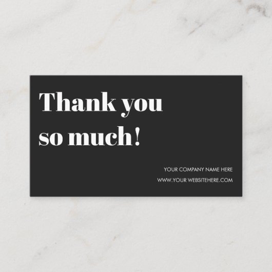 Vielen Dank für Ihre Bestellung, kleine Unternehme Visitenkarte (Vorderseite)