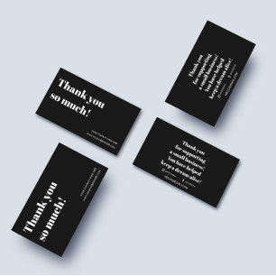 Vielen Dank für Ihre Bestellung, kleine Unternehme Visitenkarte