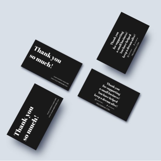 Vielen Dank für Ihre Bestellung, kleine Unternehme Visitenkarte