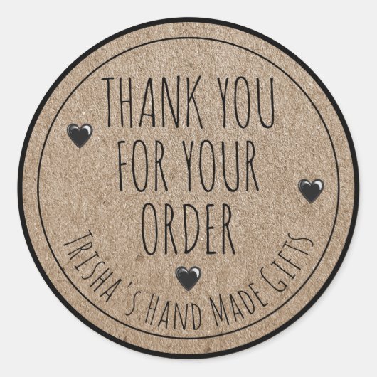 Vielen Dank für Ihre Bestellung Kraft Hintergrund  Runder Aufkleber (Vorderseite)