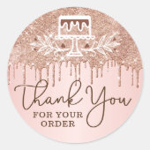 Vielen Dank für Ihre Bestellung Kuchen Bäckerei Gl Runder Aufkleber (Vorderseite)