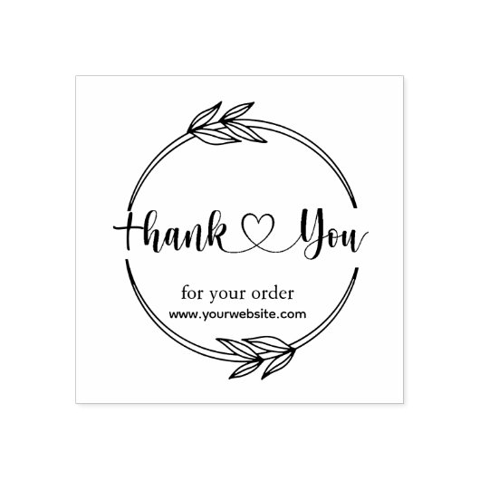 Vielen Dank für Ihre Bestellung Laurel Leaf Rubber Gummistempel (Prägung)