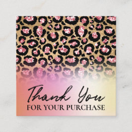 Vielen Dank für Ihre Bestellung Leopard und Hologr Quadratische Visitenkarte