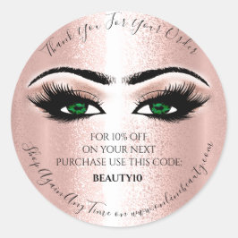 Vielen Dank für Ihre Bestellung Logo Discount Rose Runder Aufkleber