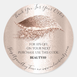 Vielen Dank für Ihre Bestellung Logo Discount Rose Runder Aufkleber