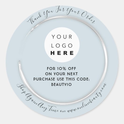 Vielen Dank für Ihre Bestellung Logo Rabatt Code S Runder Aufkleber (Vorderseite)