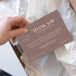 Vielen Dank für Ihre Bestellung Minimal Custom Mon Dankeskarte