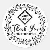 Vielen Dank für Ihre Bestellung mit Ihrem Logo, Runder Aufkleber (Vorderseite)