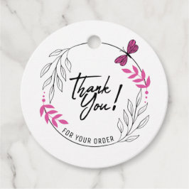 Vielen Dank für Ihre Bestellung mit rosa Schmetter Geschenkanhänger