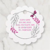 Vielen Dank für Ihre Bestellung mit rosa Schmetter Geschenkanhänger (Rückseite)