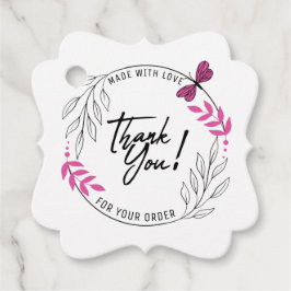 Vielen Dank für Ihre Bestellung mit rosa Schmetter Geschenkanhänger