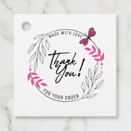 Vielen Dank für Ihre Bestellung mit rosa Schmetter Geschenkanhänger