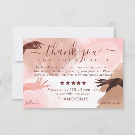 Vielen Dank für Ihre Bestellung Nail Art Business  Dankeskarte (Vorderseite)