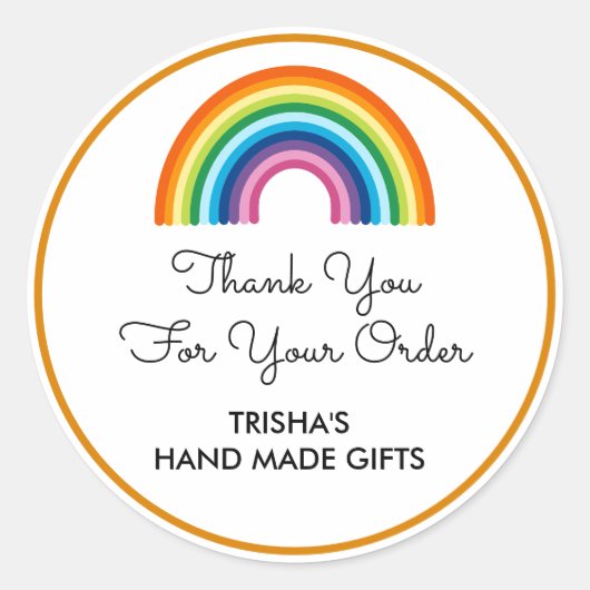 Vielen Dank für Ihre Bestellung Rainbow Runder Aufkleber (Vorderseite)