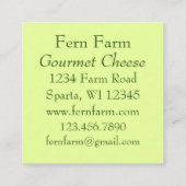 Vielen Dank für Ihre Bestellung Schweizer Käsekräu Quadratische Visitenkarte (Rückseite)