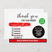Vielen Dank für Ihre Bestellung Social Media Card Dankeskarte (Vorne/Hinten)