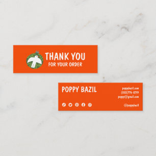 Vielen Dank für Ihre Bestellung Social Media Icons Mini Visitenkarte