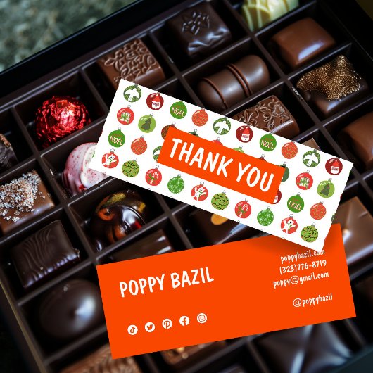 Vielen Dank für Ihre Bestellung Social Media Icons Mini Visitenkarte