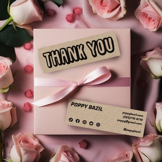 Vielen Dank für Ihre Bestellung Social Media Icons Mini Visitenkarte