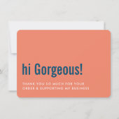 VIELEN DANK FÜR IHRE BESTELLUNG Spaß einfügen mari Dankeskarte (Vorderseite)