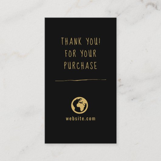 Vielen Dank für Ihre Bestellung Spaß Gold und Schw Begleitkarte (Vorderseite)