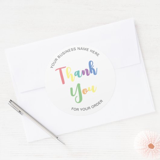 Vielen Dank für Ihre Bestellung Typografie klassis Runder Aufkleber (Umschlag)