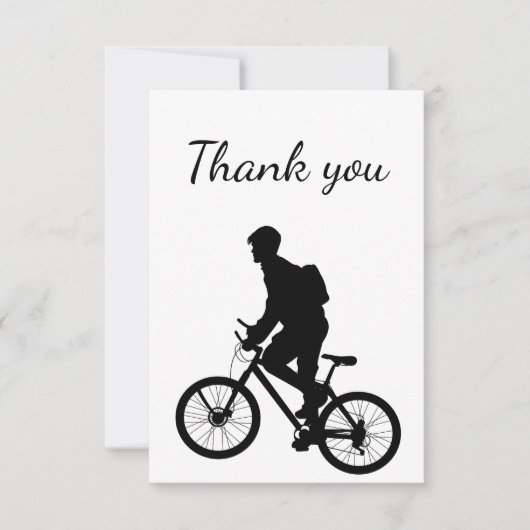 Vielen Dank für Ihre Bike-Bike-Fahrrad-Silhouette Dankeskarte (Vorderseite)