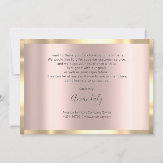 Vielen Dank für Ihre Business Insert Logo Gold Fra Einladung (Rückseite)